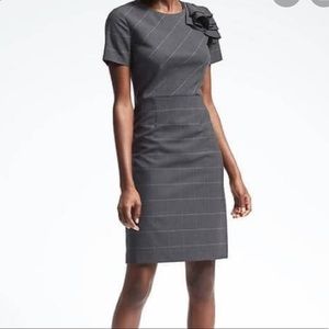 Banana Republic | Gray & Pink Plaid Work Dress